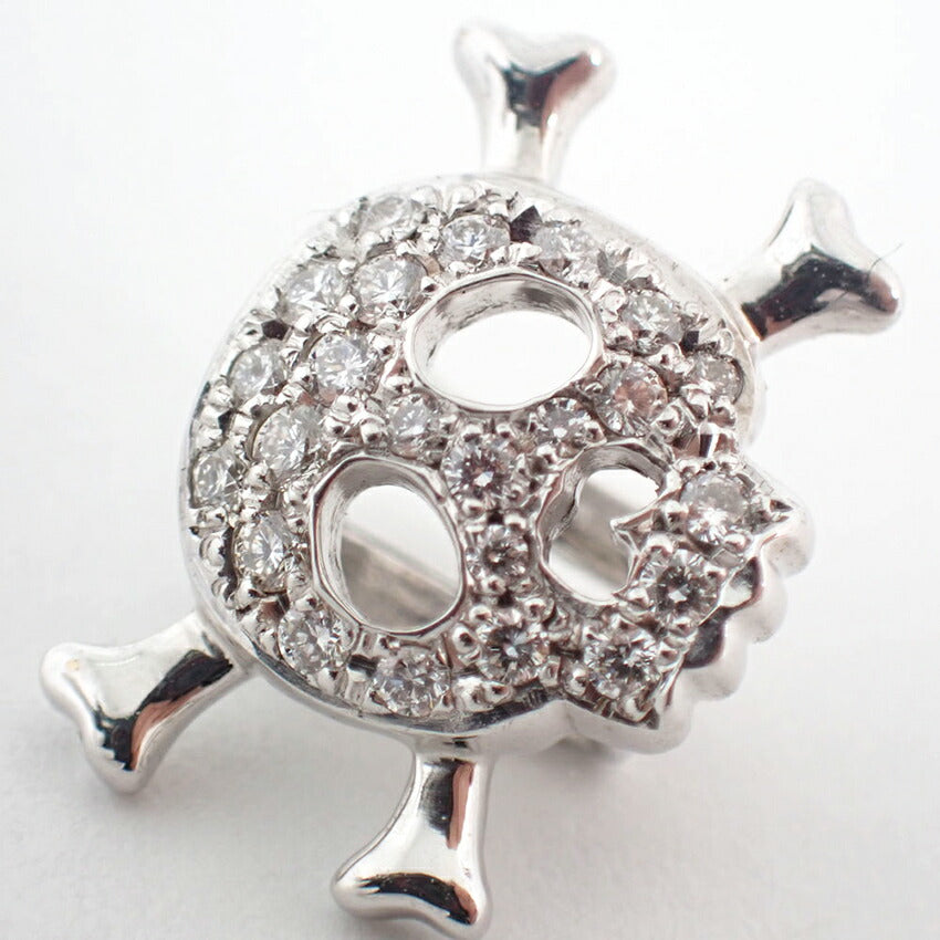 【中古】MIKIMOTO/ミキモト ペルリータ K18WG ダイヤモンド スカル ペンダント//j52-1