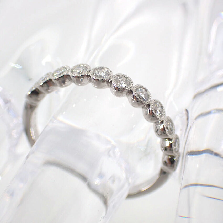 【中古】K.uno/Pt950/ダイヤモンド/ハーフエタニティリング/12号/j53-4