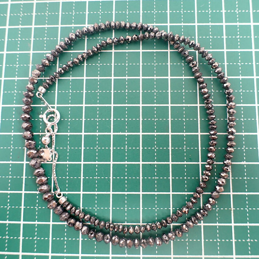 【中古】K18WG/ブラックダイヤモンド/ネックレス/チョーカー/j53-6