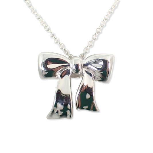 【中古】TIFFANY/ティファニー 925 リボン ペンダント/ネックレス/j53-8