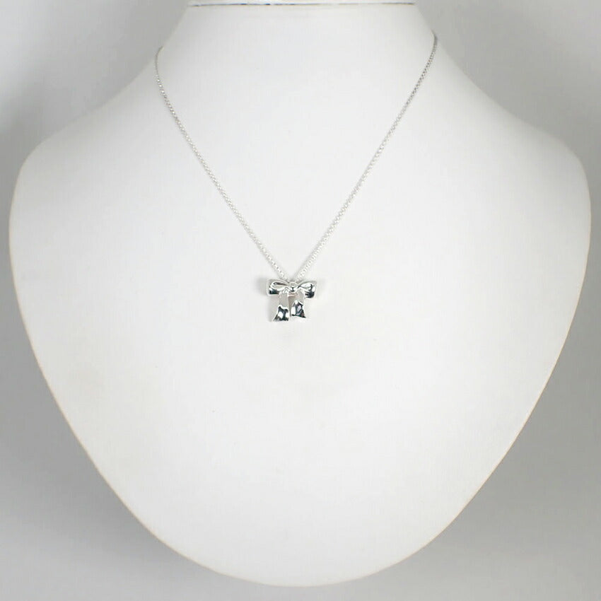【中古】TIFFANY/ティファニー 925 リボン ペンダント/ネックレス/j53-8