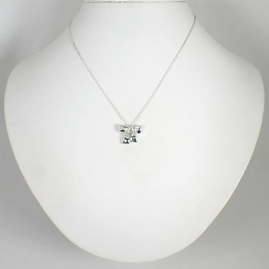 【中古】TIFFANY/ティファニー 925 リボン ペンダント/ネックレス/j53-8