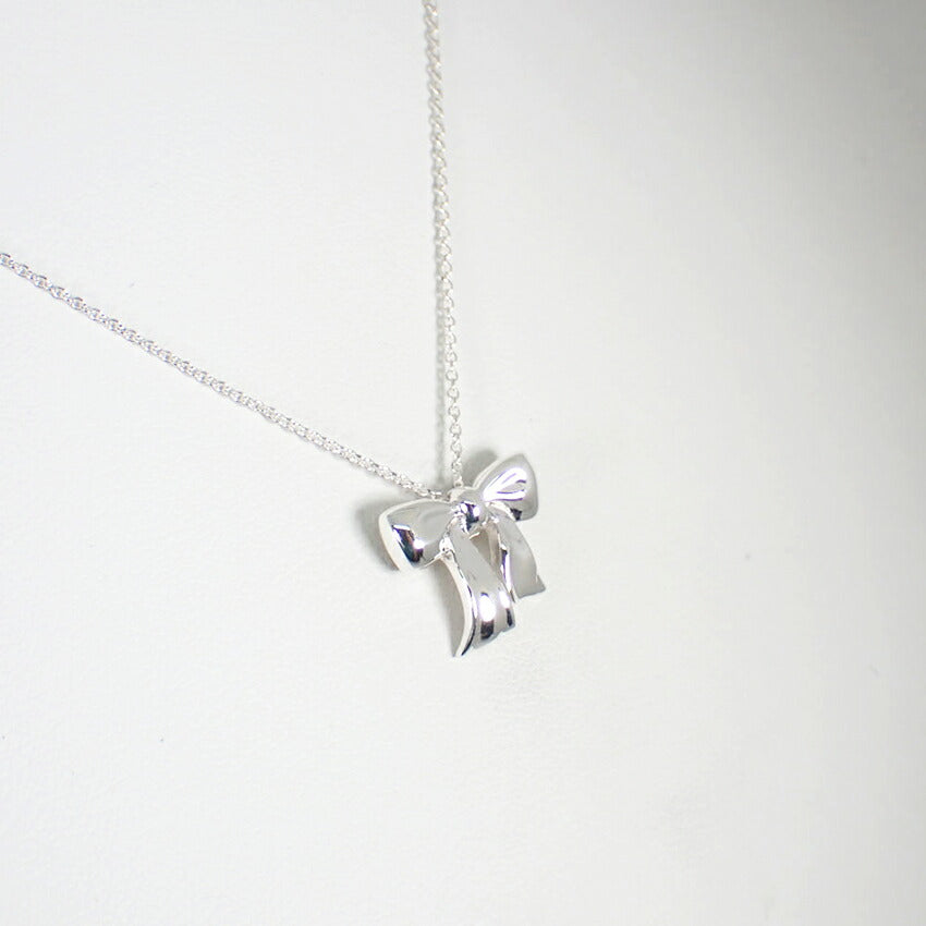 【中古】TIFFANY/ティファニー 925 リボン ペンダント/ネックレス/j53-8
