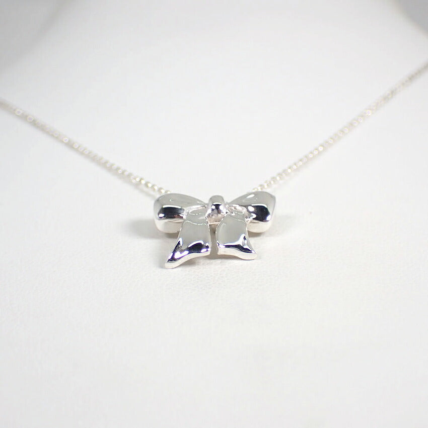 【中古】TIFFANY/ティファニー 925 リボン ペンダント/ネックレス/j53-8