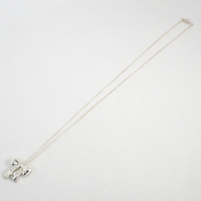 【中古】TIFFANY/ティファニー 925 リボン ペンダント/ネックレス/j53-8