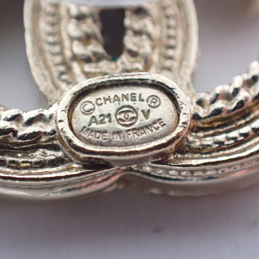 【中古】CHANEL/シャネル ココマーク フェイクパール ピアス/j55-49