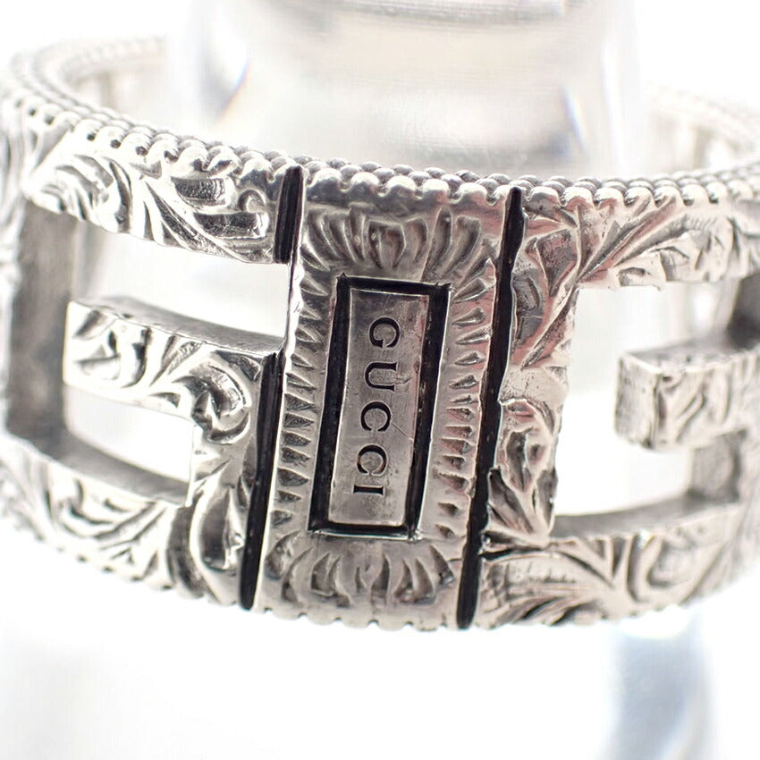 【中古】GUCCI/グッチ/SV925/アラベスク/スクエアG/ワイド/リング /12.5号/j56-4
