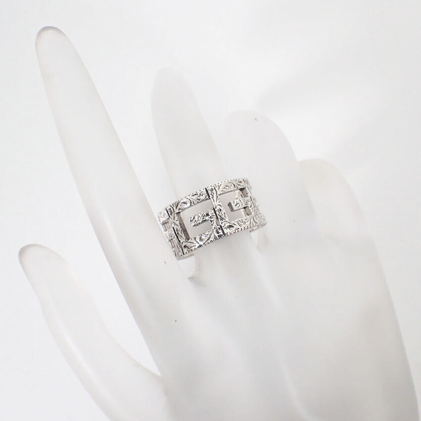 【中古】GUCCI/グッチ/SV925/アラベスク/スクエアG/ワイド/リング /12.5号/j56-4