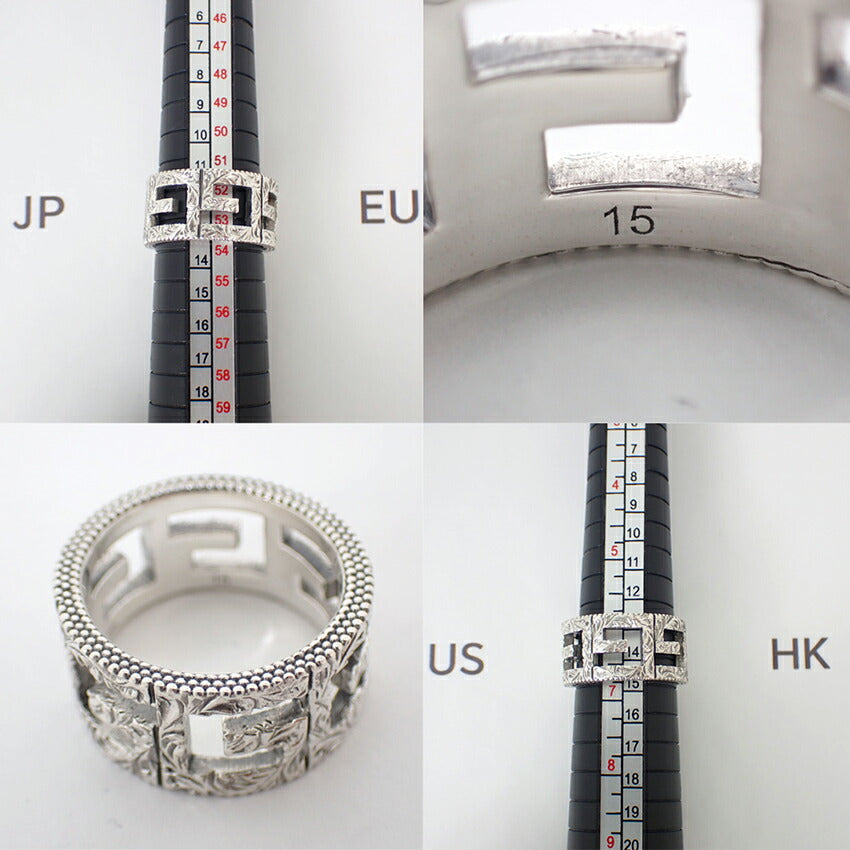 【中古】GUCCI/グッチ/SV925/アラベスク/スクエアG/ワイド/リング /12.5号/j56-4