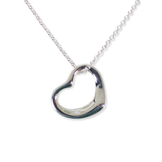 【中古】TIFFANY/ティファニー 925 オープンハート ペンダント/ネックレス/j57-7