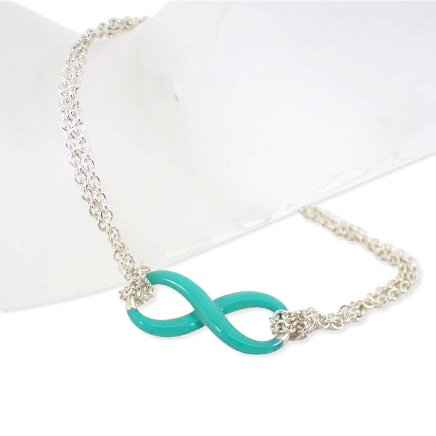【中古】TIFFANY/ティファニー 925 インフィニティ ブルー ダブルチェーン ブレスレット/j63-10
