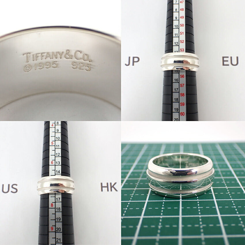 【中古】TIFFANY/ティファニー 925 ダブルライン リング /14号/j63-4