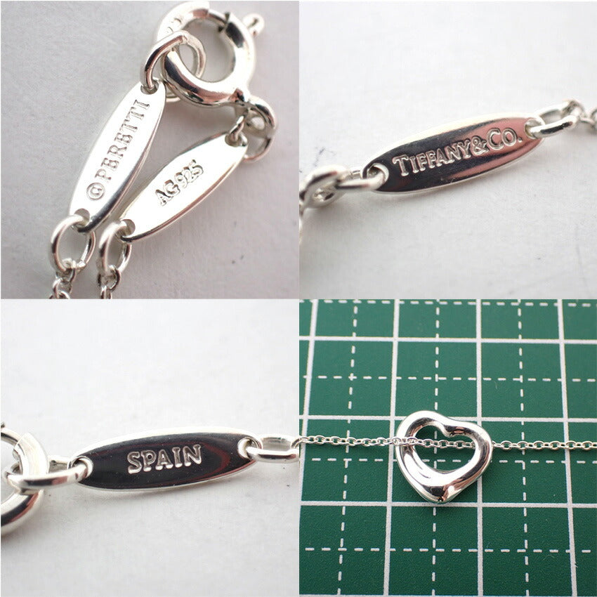 【中古】TIFFANY/ティファニー 925 オープンハート ペンダント/ネックレス/j64-3