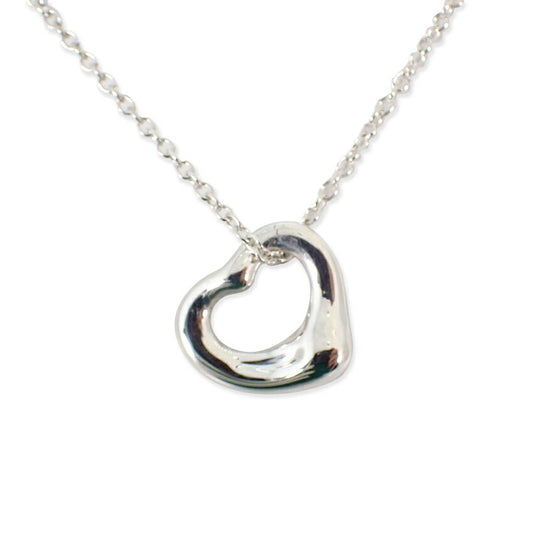 【中古】TIFFANY/ティファニー 925 オープンハート ペンダント/ネックレス/j64-3