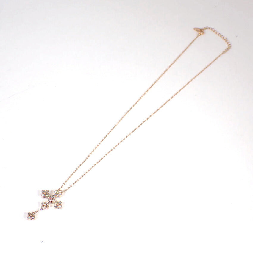 【中古】VENDOME/ヴァンドーム K18PG ダイヤモンド クロス ペンダント/j66-6