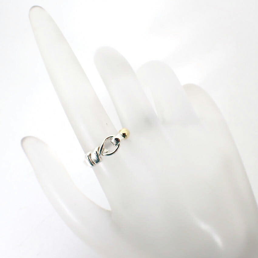 【中古】TIFFANY/ティファニー 925/750 ラブノット コンビ リング /12号/j68-3