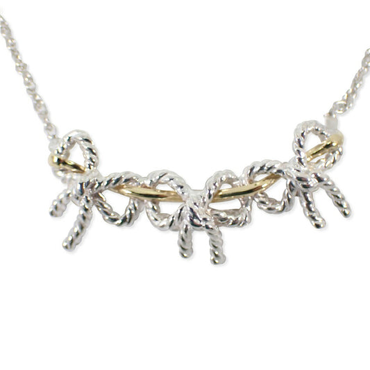 【中古】TIFFANY/ティファニー 925/750 ツイストリボン  ネックレス/j68-7