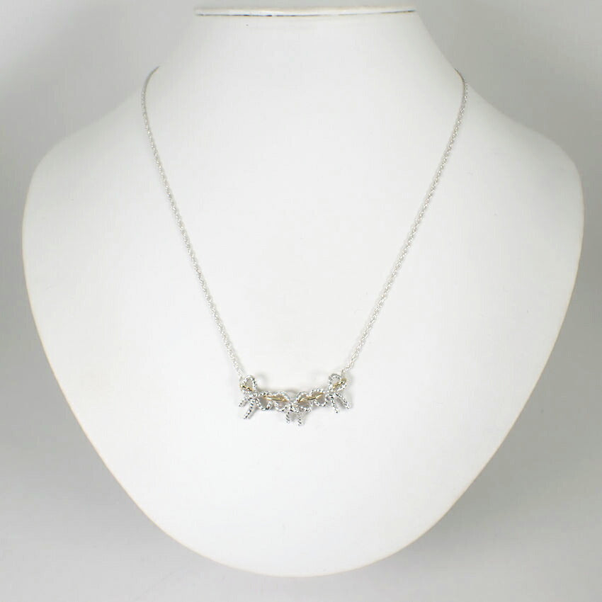 【中古】TIFFANY/ティファニー 925/750 ツイストリボン  ネックレス/j68-7
