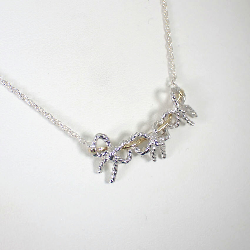 【中古】TIFFANY/ティファニー 925/750 ツイストリボン  ネックレス/j68-7