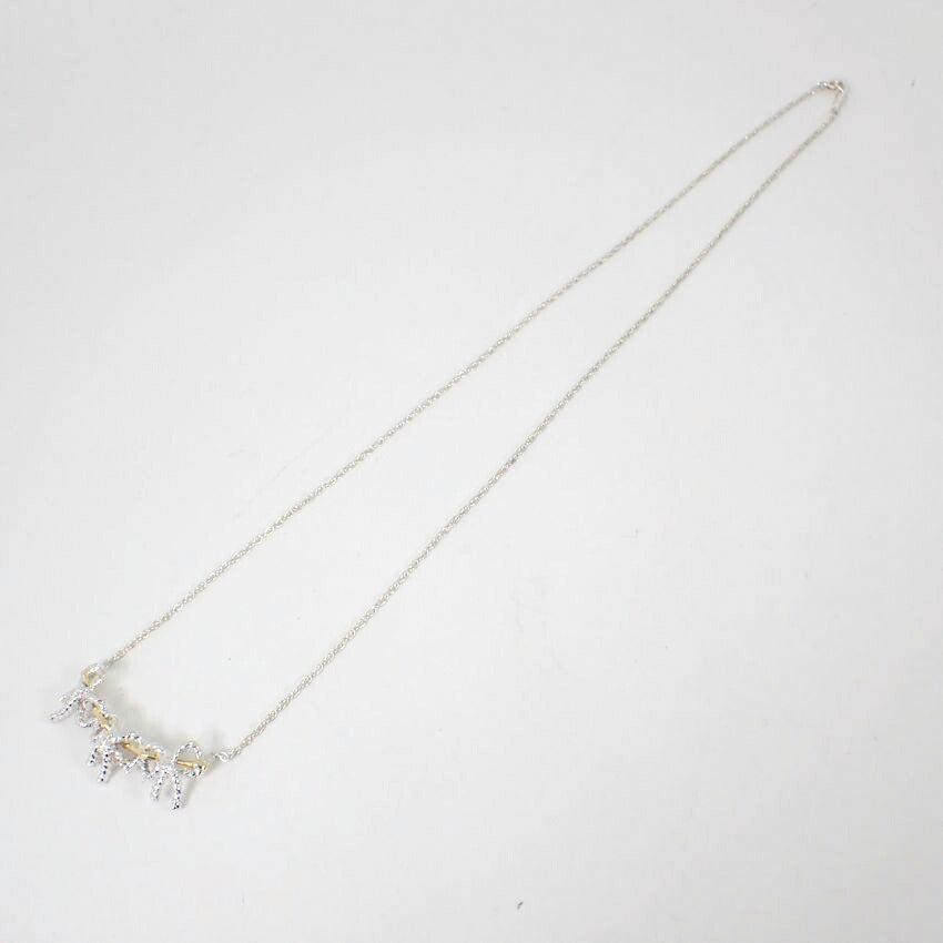 【中古】TIFFANY/ティファニー 925/750 ツイストリボン  ネックレス/j68-7
