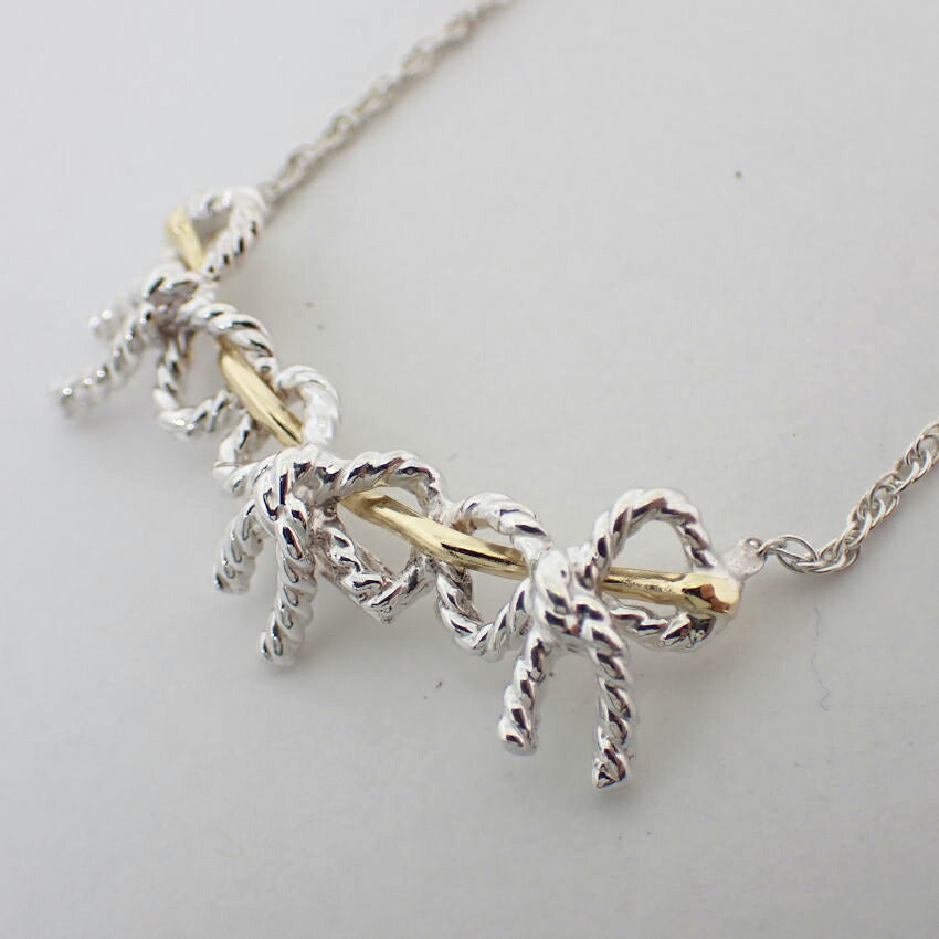 【中古】TIFFANY/ティファニー 925/750 ツイストリボン  ネックレス/j68-7