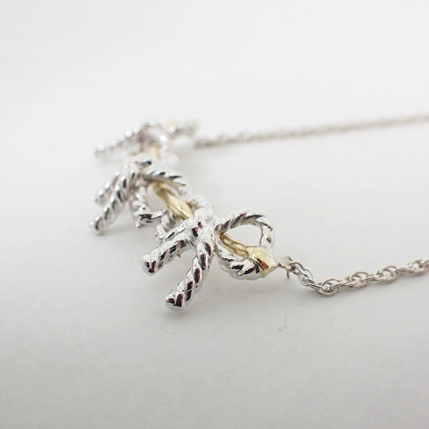 【中古】TIFFANY/ティファニー 925/750 ツイストリボン  ネックレス/j68-7