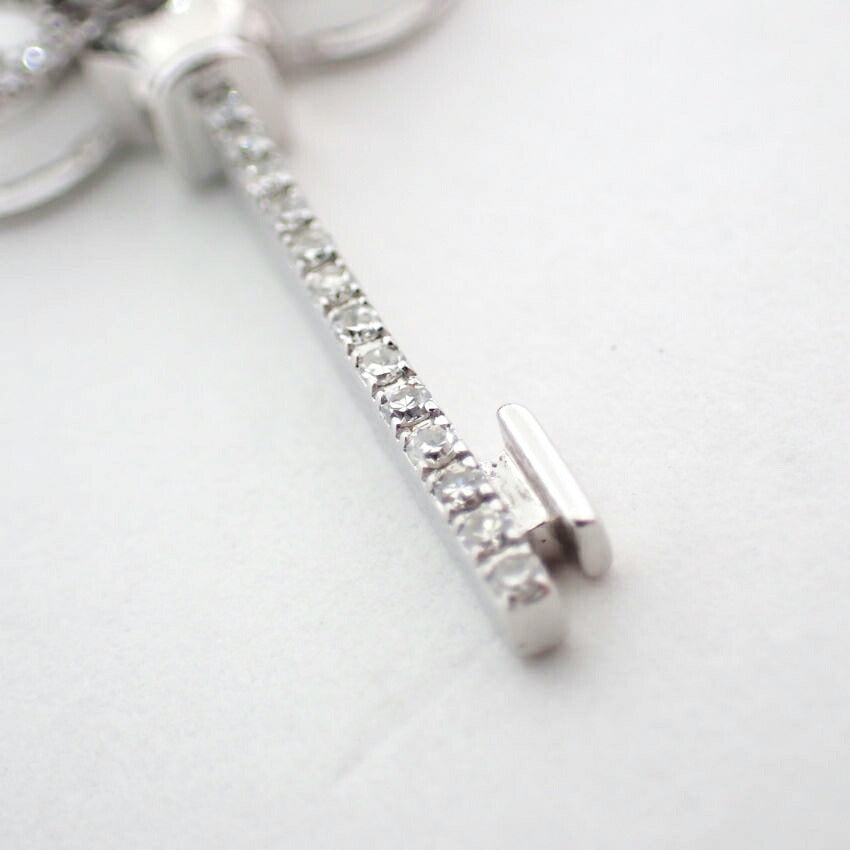 【中古】K10WG/ダイヤモンド/キー/ペンダント/j69-2