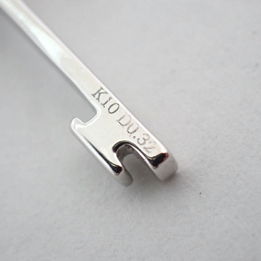 【中古】K10WG/ダイヤモンド/キー/ペンダント/j69-2