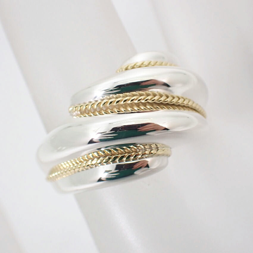 【中古】TIFFANY/ティファニー 925/750 ツイステッド  リング /10号/j69-3