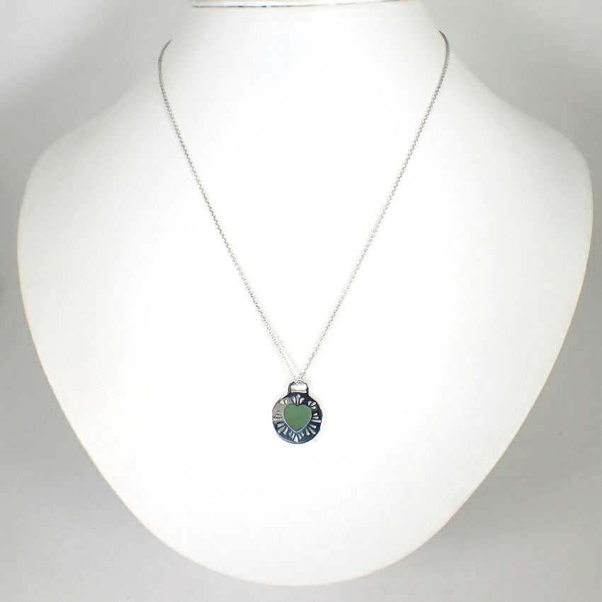 【中古】TIFFANY/ティファニー 925/ブルーエナメル ハートネックレス/j69-6