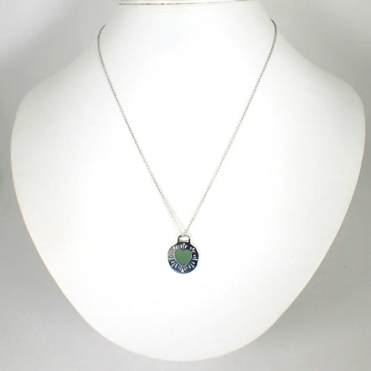 【中古】TIFFANY/ティファニー 925/ブルーエナメル ハートネックレス/j69-6