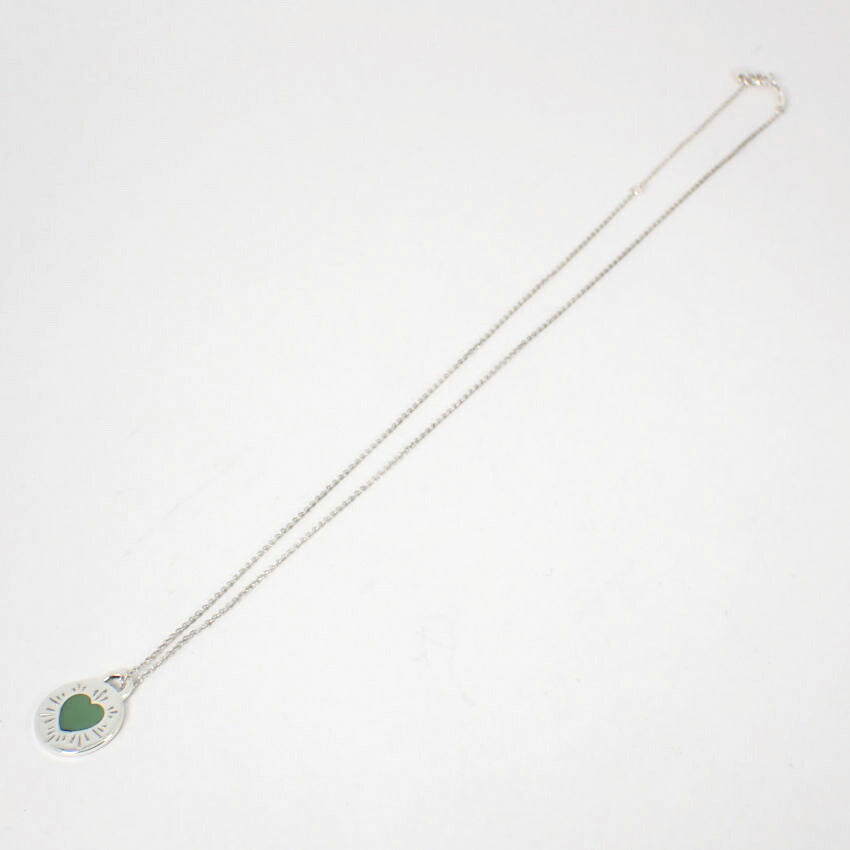 【中古】TIFFANY/ティファニー 925/ブルーエナメル ハートネックレス/j69-6
