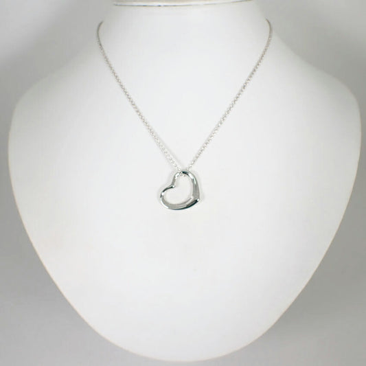 【中古】TIFFANY/ティファニー 925 オープンハート ペンダント/ネックレス/j69-7