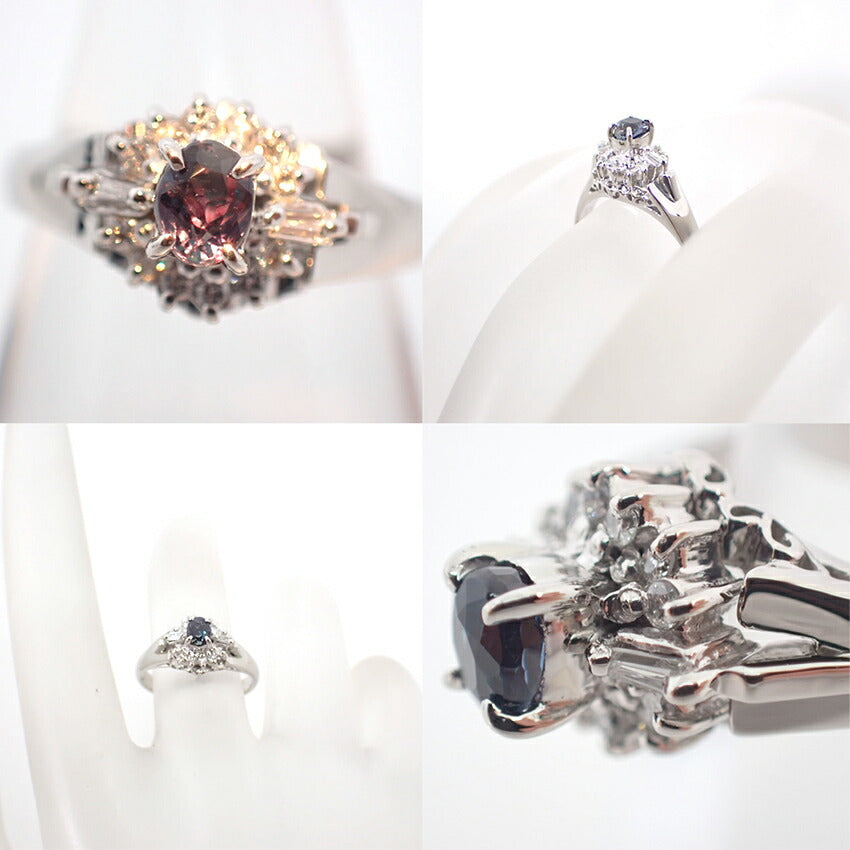 【中古】Pt900 アレキサンドライト/ダイヤ リング /5号/j71-7