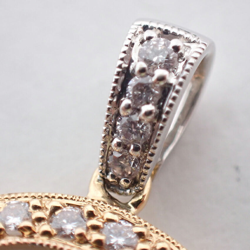 【中古】K18WG/K18PG ダイヤモンド/0.53ct ペンダントトップ/j71-9