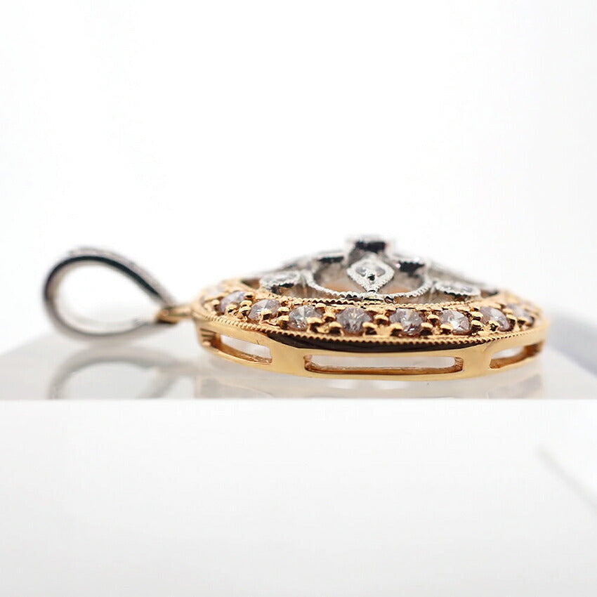 【中古】K18WG/K18PG ダイヤモンド/0.53ct ペンダントトップ/j71-9