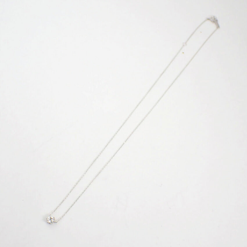 【中古】4℃ K10WG ダイヤモンド ペンダント/ネックレス/j73-33