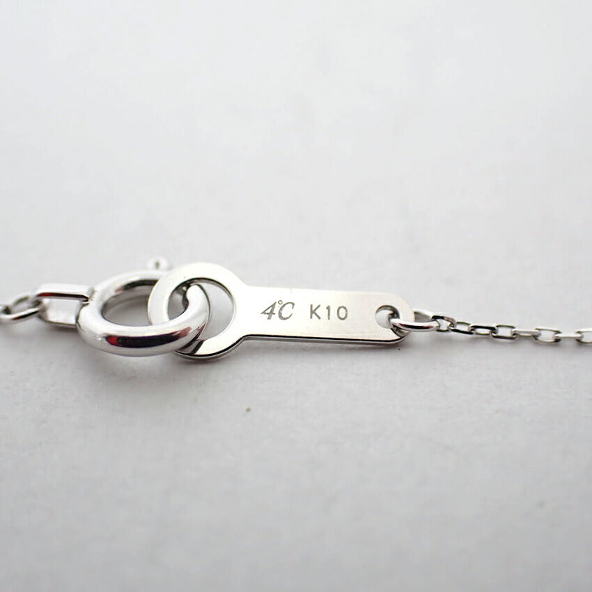【中古】4℃ K10WG ダイヤモンド ペンダント/ネックレス/j73-33