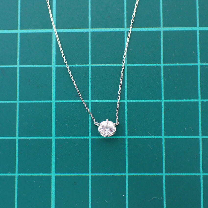 【中古】4℃ K10WG ダイヤモンド ペンダント/ネックレス/j73-33