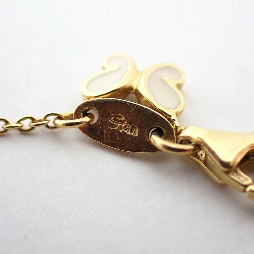 【中古】K18　蝶々飾り　エナメル ブレスレット/j74-48