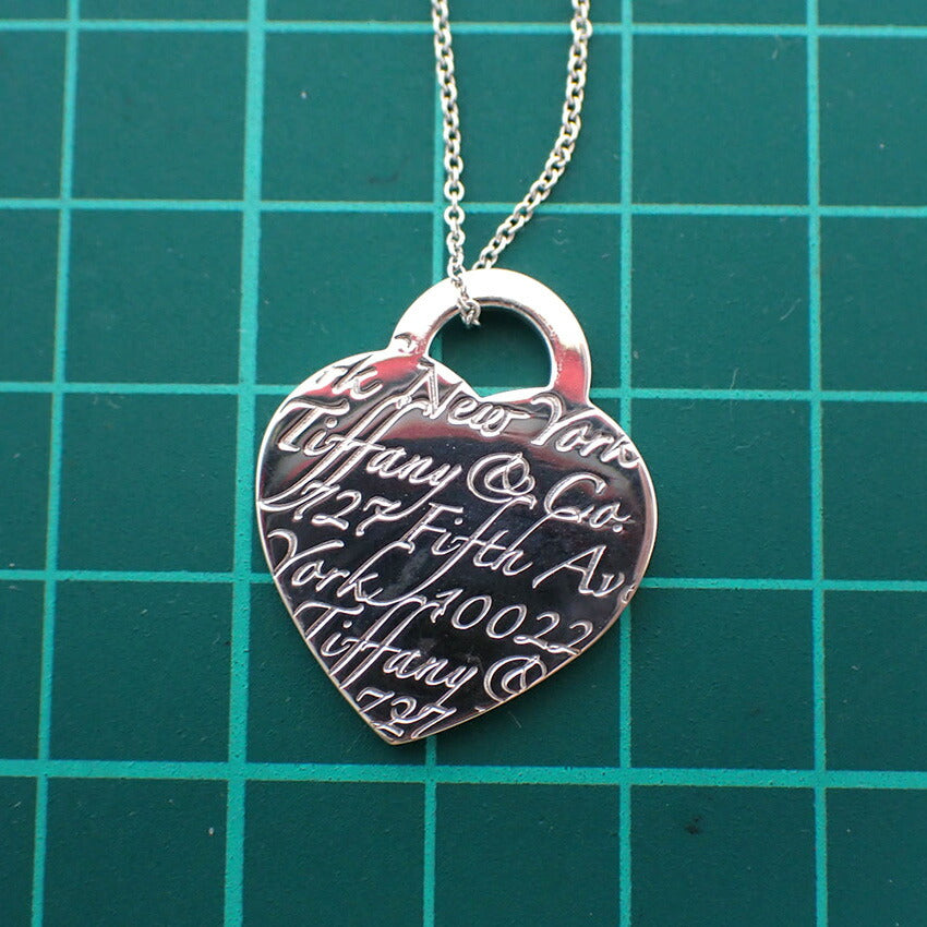 【中古】TIFFANY/ティファニー 925 ノーツハート ペンダント/ネックレス/j74-49
