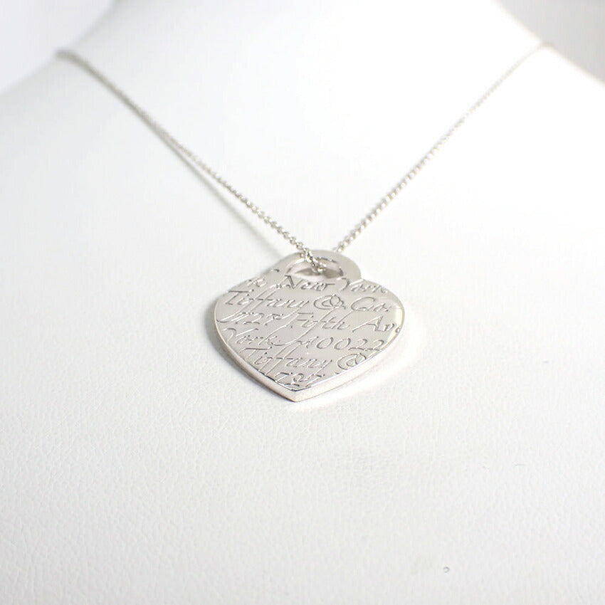 【中古】TIFFANY/ティファニー 925 ノーツハート ペンダント/ネックレス/j74-49