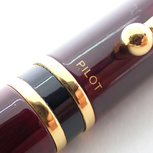 PILOT/パイロット/七宝焼き ボルドー×ゴールド金具 万年筆　ペン先14K/j75-7