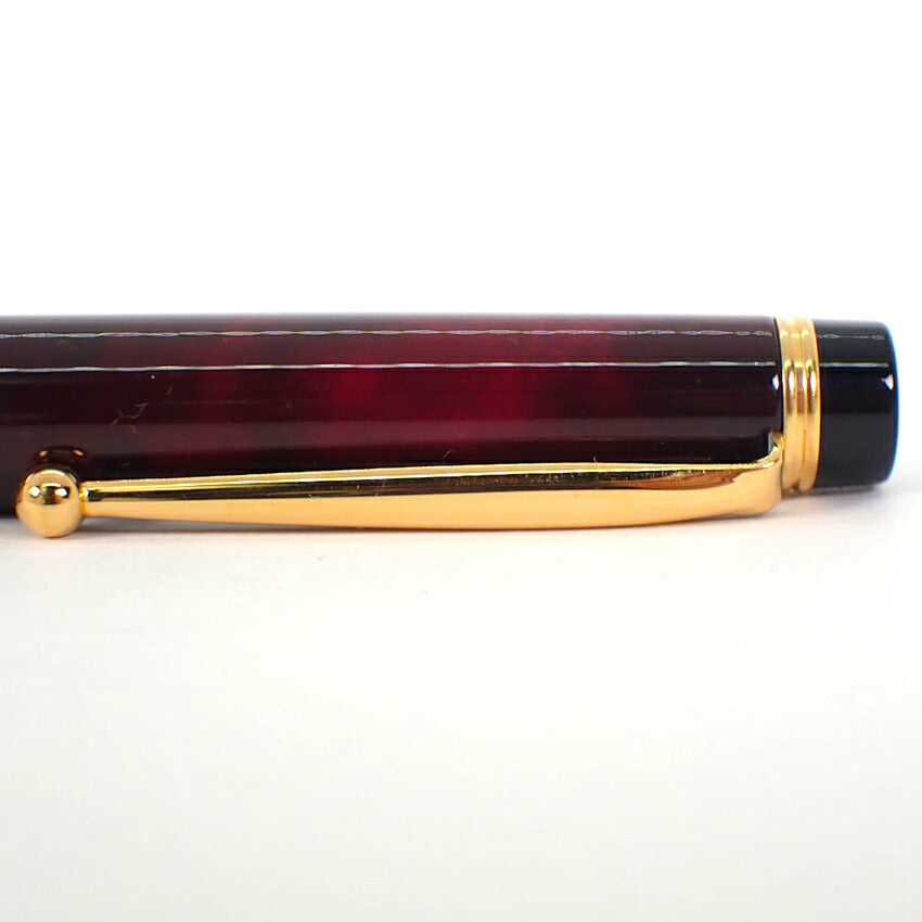 PILOT/パイロット/七宝焼き ボルドー×ゴールド金具 万年筆　ペン先14K/j75-7