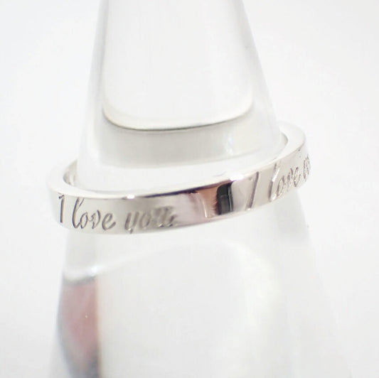 【中古】TIFFANY/ティファニー 925 ノーツ I love you ナロー リング /10号/j76-63