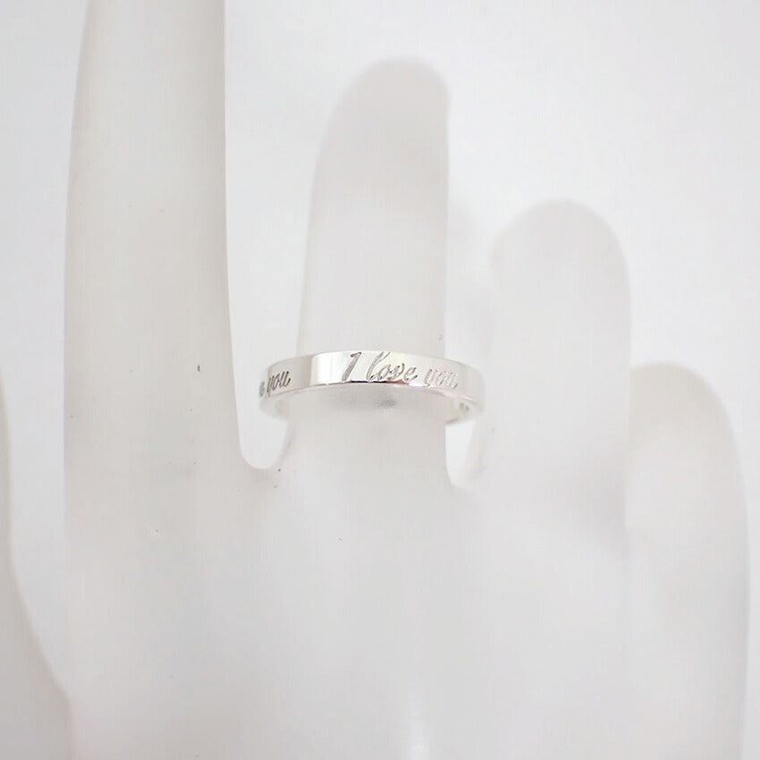 【中古】TIFFANY/ティファニー 925 ノーツ I love you ナロー リング /10号/j76-63