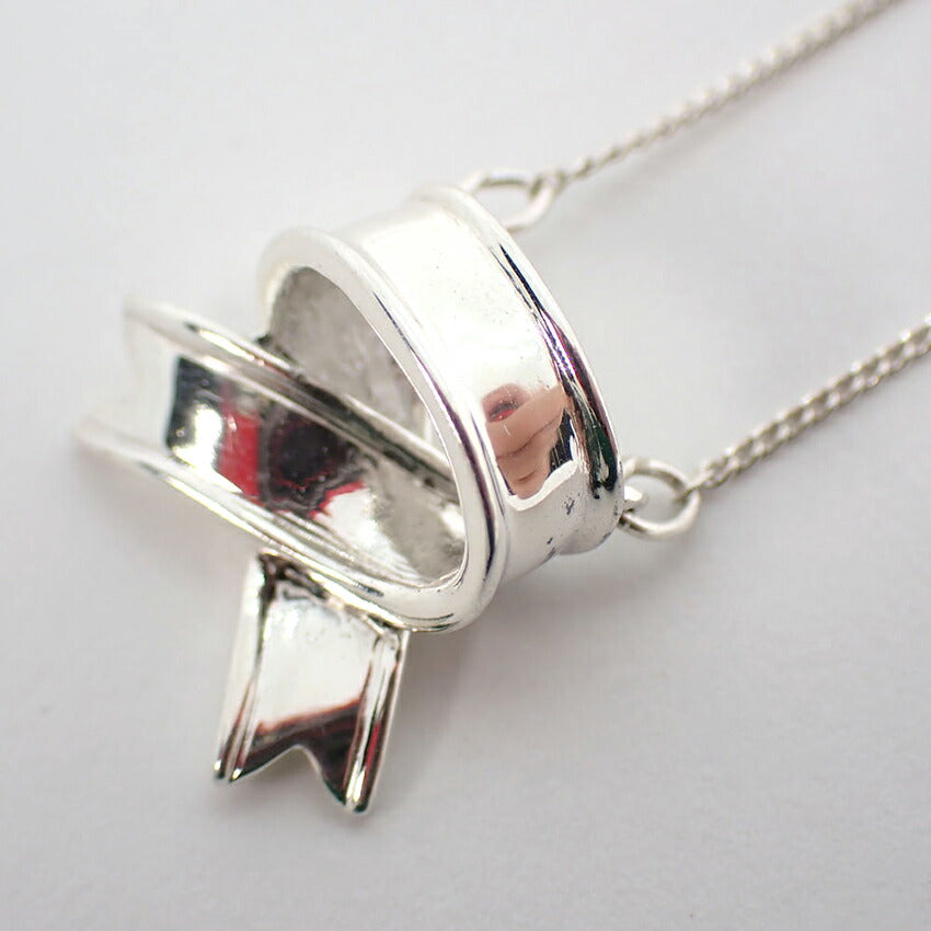 【中古】TIFFANY/ティファニー 925 リボン ネックレス/ペンダント/j77-8