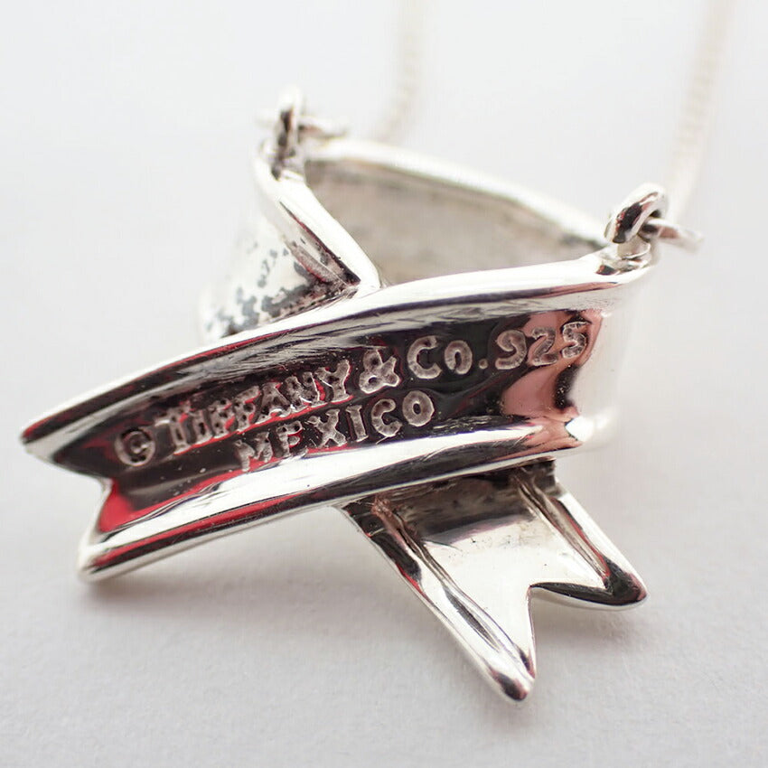 【中古】TIFFANY/ティファニー 925 リボン ネックレス/ペンダント/j77-8