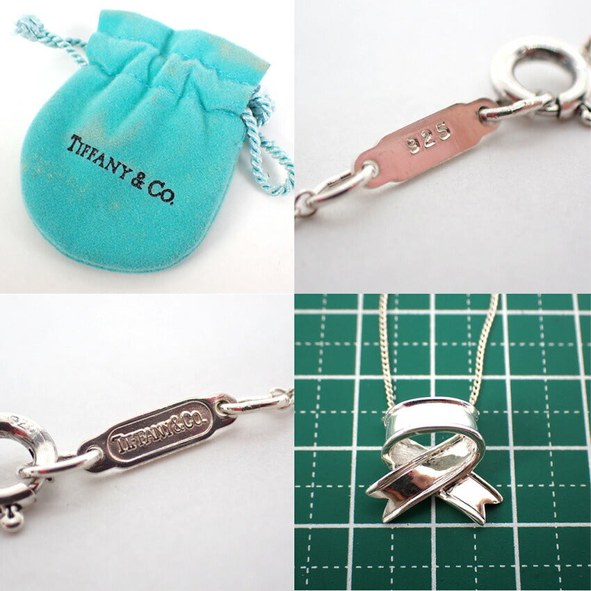 【中古】TIFFANY/ティファニー 925 リボン ネックレス/ペンダント/j77-8