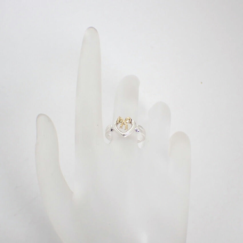 【中古】TIFFANY/ティファニー/925/750/リボン/ハート/リング/11号/j78-81